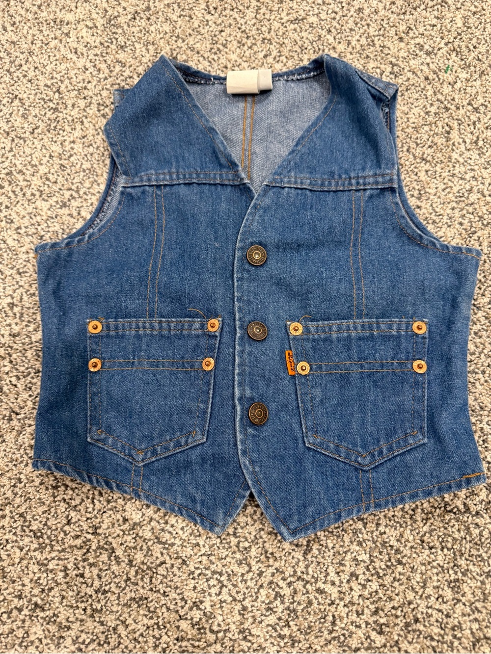 Vintage Levi Strauss&Co Kids Blue Denim Western Cowboy Layering Vest